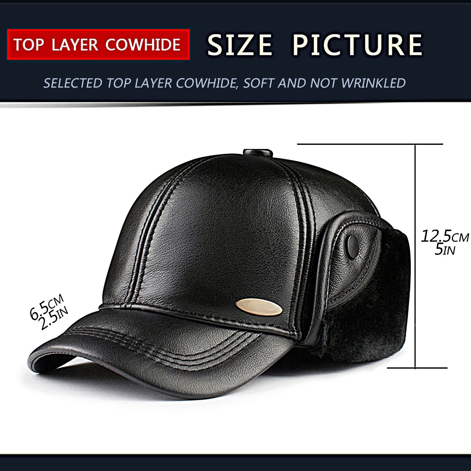 Chapeau Trappeur Homme Chapka Hiver Chaud - Bonnet Aviateur Avec Oreillettes Et Cache-Visage Amovible