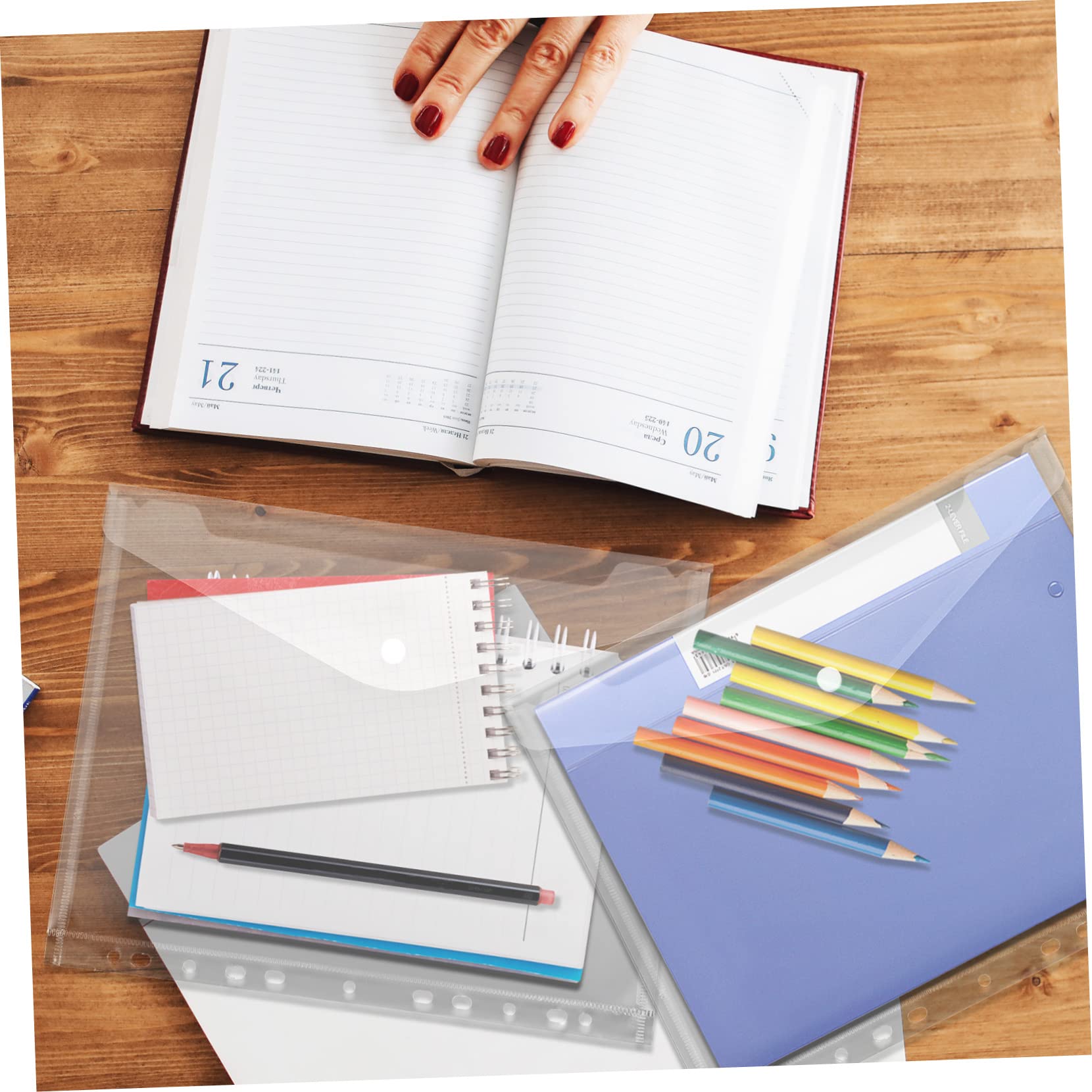 A4 Binder Pockets 20 Pezzi in Pp Trasparente 11 Fori