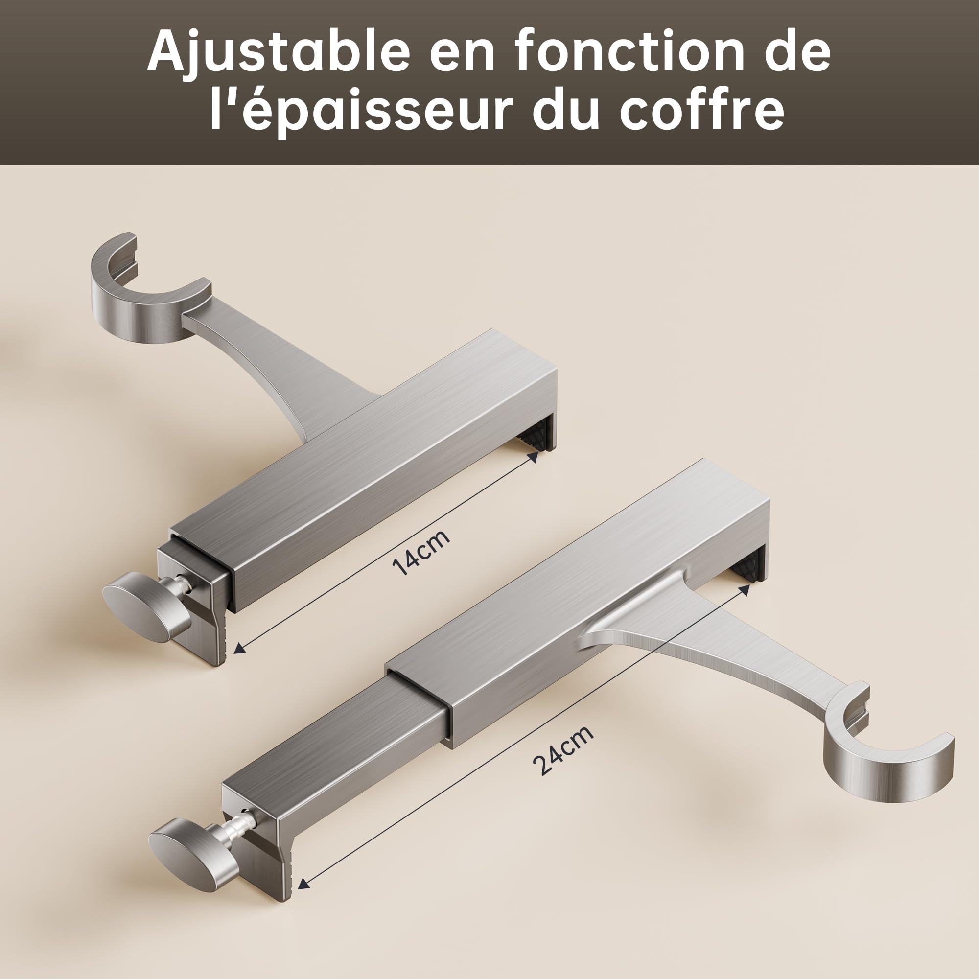 Lot De 2 Supports De Tringle À Rideaux En Métal Réglables Avec Vis Pour