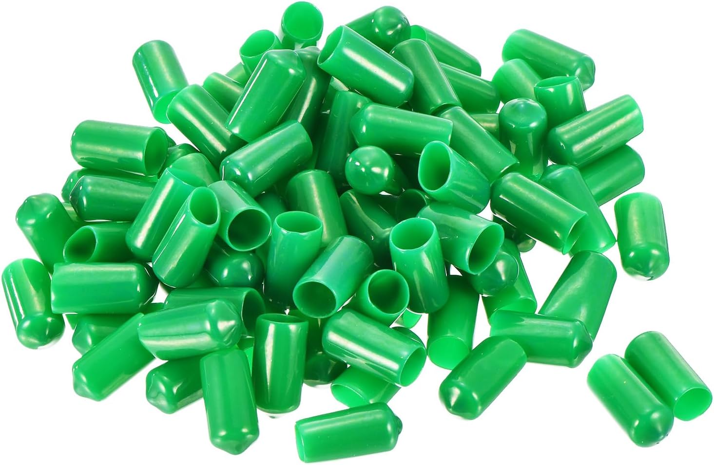 uxcell 100pcs Rubber End Caps 20mm ID Vinyl PVC Round Tube Bolt Cap Cover Screw Thread Protectors White