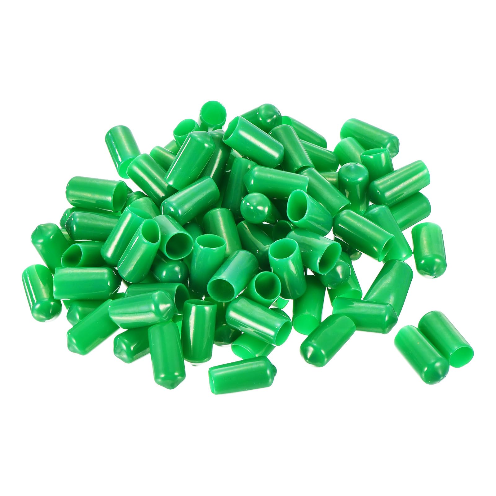 uxcell 100pcs Rubber End Caps 10mm ID Vinyl Cap Cover Screw Protectors Green
