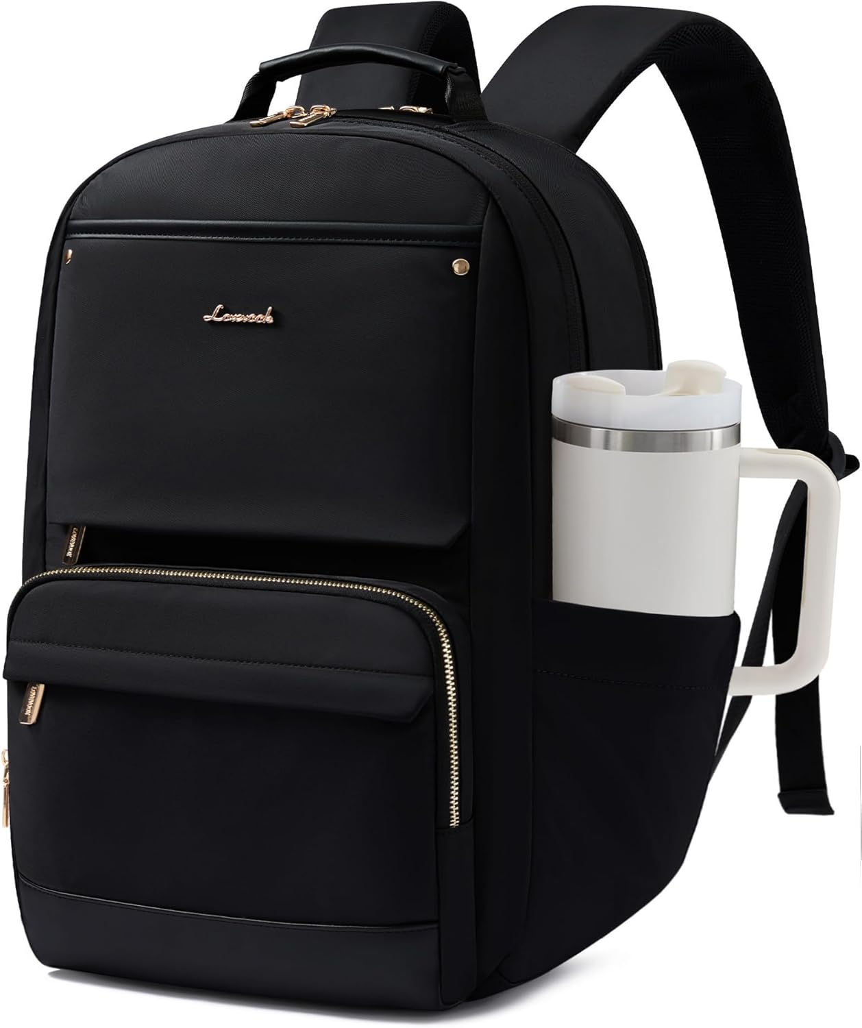 LOVEVOOK Laptop Backpack for Women with Large Capacity Cup Pocket, 15.6 inch Work Purse Travel Bag for Teacher Nurse, Waterproof Computer Business Back Pack, Cute Bookbag for School College, Purple