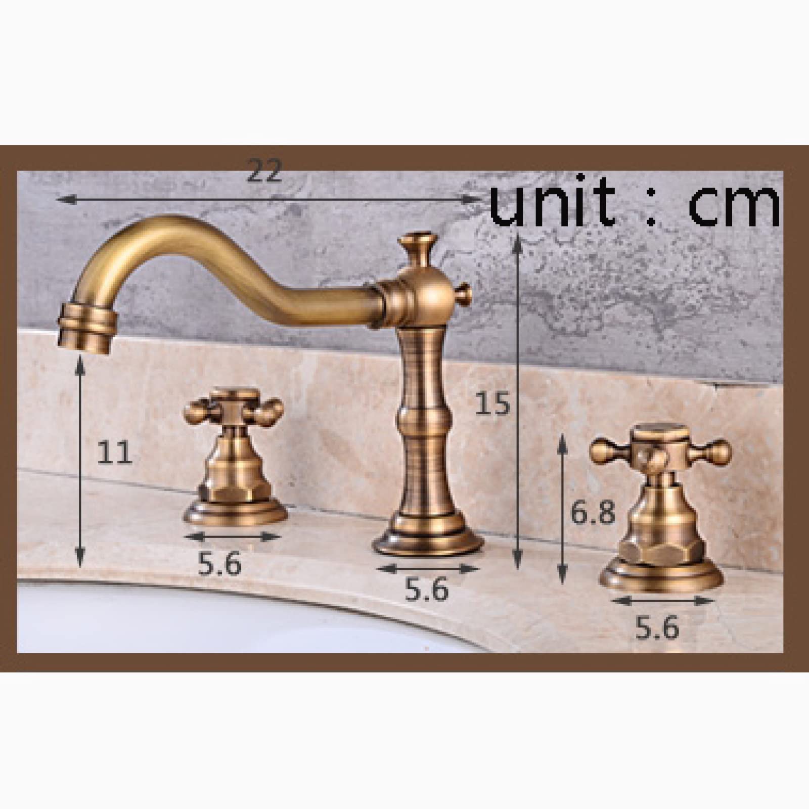 Three Holes Bathroom Faucet,Antique Brass 3 Hole Bathroom Sink