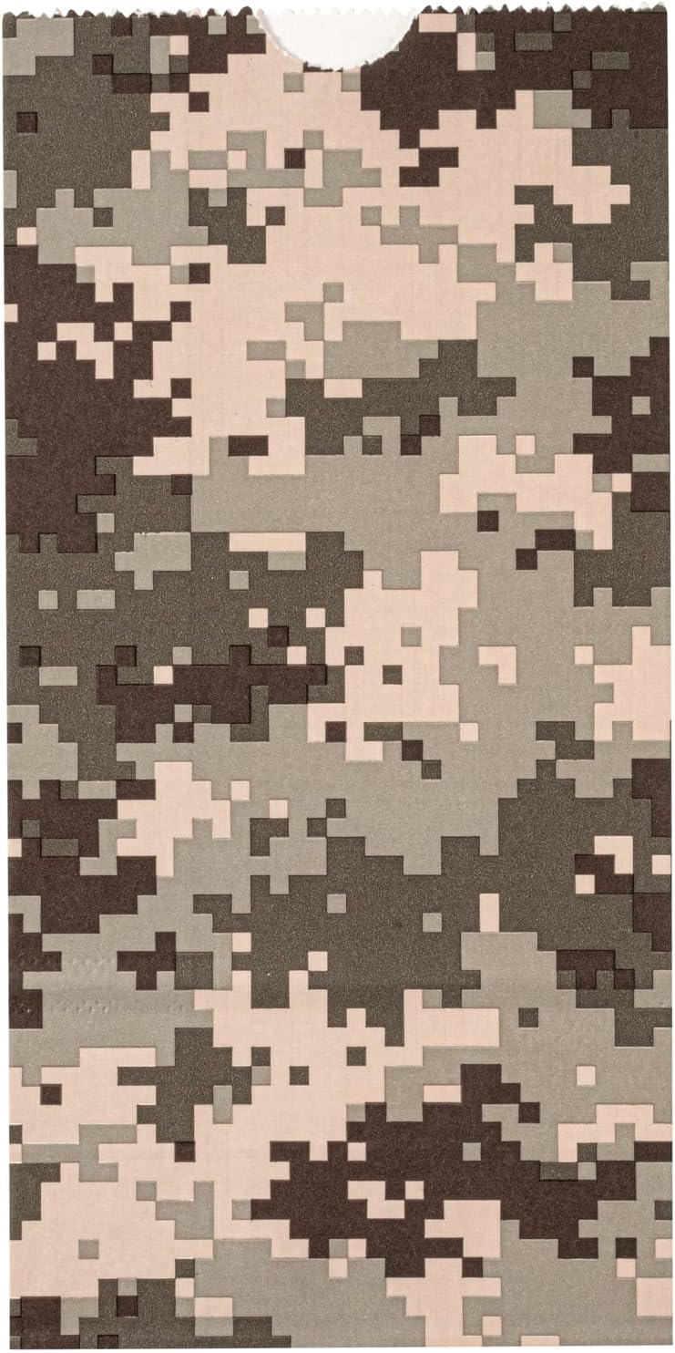 Restaurantware Bag Tek 2 LB Disposable Lunch Bags 100 Sturdy Take Out Bags - Flat Bottom Great For Restaurants Cafes And Bakeries Camouflage Paper Popcorn Bags Versatile For Grocery And More - Image 9