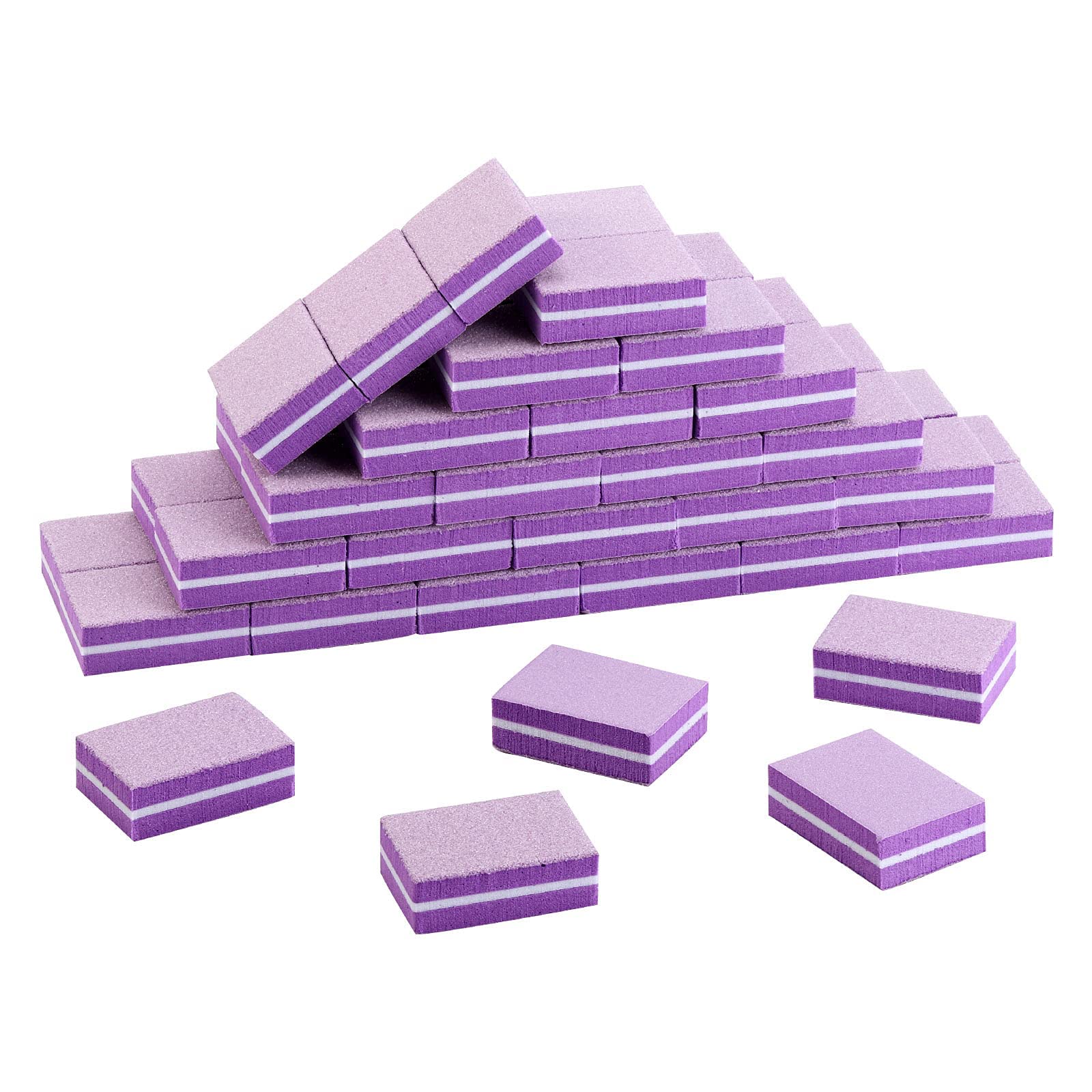 50pcs Mini Nail Sponge File, High Elastic Sponge Grinding Square, Nail Art Tool (Purple)