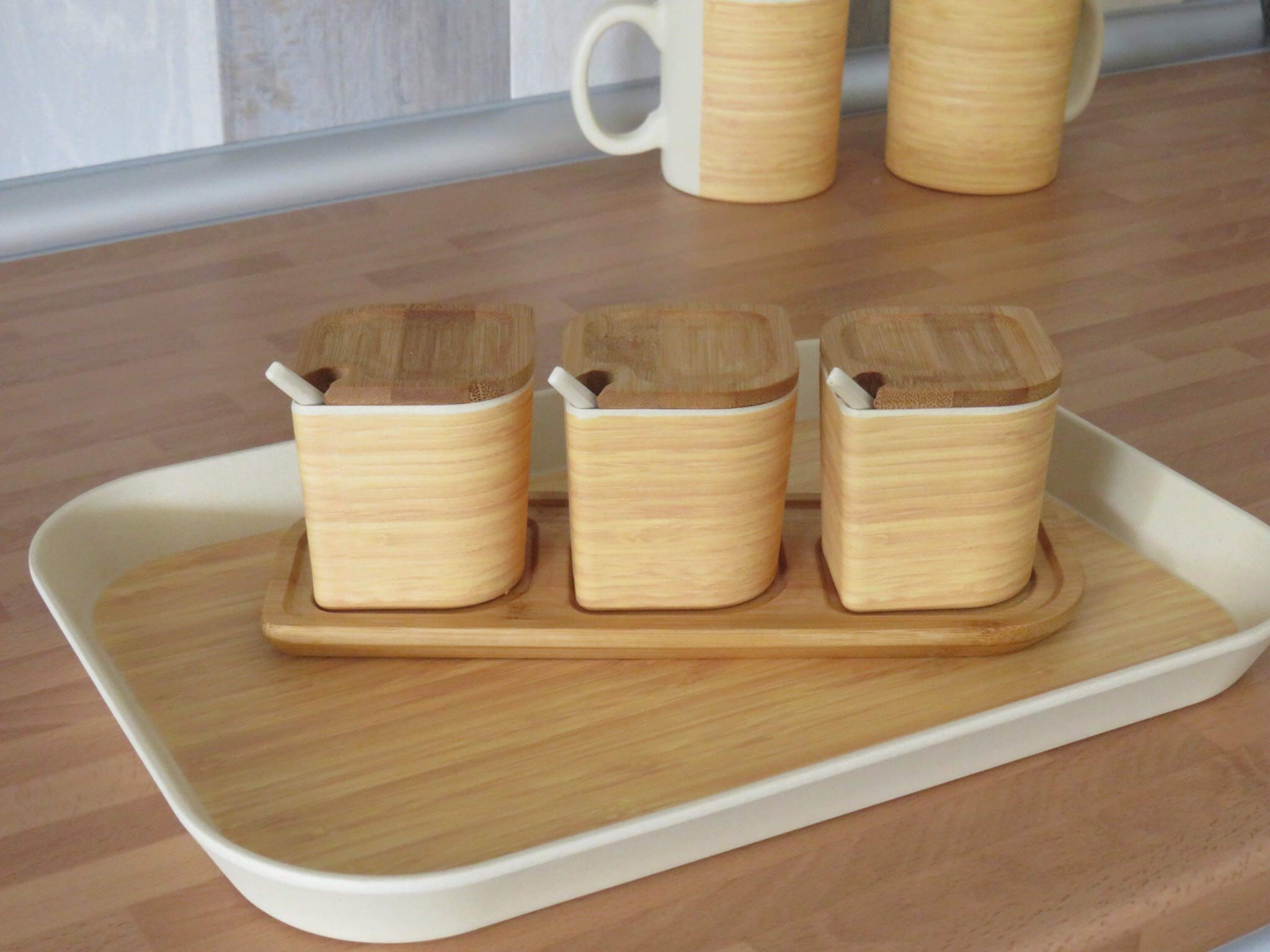 FIBERBAMBOO Bambus-Tablett, Bambusbrunnen, splmaschinenfest.  Umweltfreundliches Material ohne BPA, ideal fr Babys und Kinder, Holzfarbe  robust und leicht, ein gutes Geschenk fr Boba Brute. : Amazon.de: Kche,  Haushalt & Wohnen