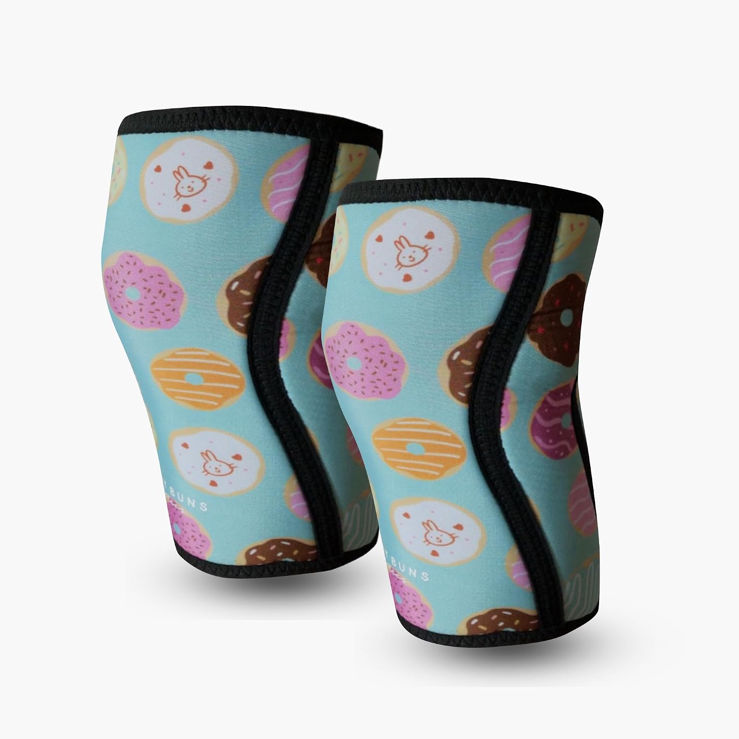 7mm Neoprene Knee Sleeves Mint Donut V2 XX-Large (1 Pair) - Cute High Performance Knee Sleeves, Knee Compression & Support for Weightlifting, Powerlifting, Squatting for Women and Men
