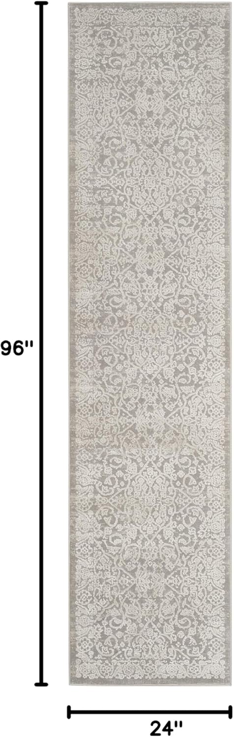 SAFAVIEH Princeton Collection Runner Rug - 2' x 8', Grey & Beige, Vintage Distressed Design, Non-Shedding & Easy Care, Ideal for High Traffic Areas in Living Room, Bedroom (PRN714G)
