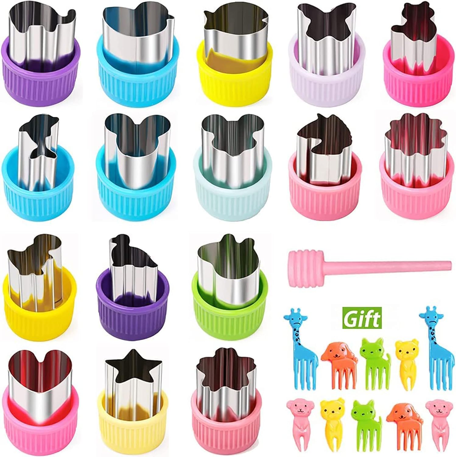 Vegetable Cutter Shapes Set, 27PCS Mini Sizes Cookie Cutters Set Fruit