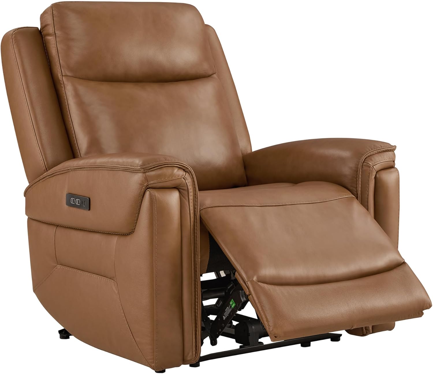 Watson & Whitely Super Zero Gravity Power Recliner Chair with Power Headrest, Genuine Leather Recliner with USB & Type-C Ports, Electric Reclining Sofa Chair for Living Room, Bedroom, Saddle Brown