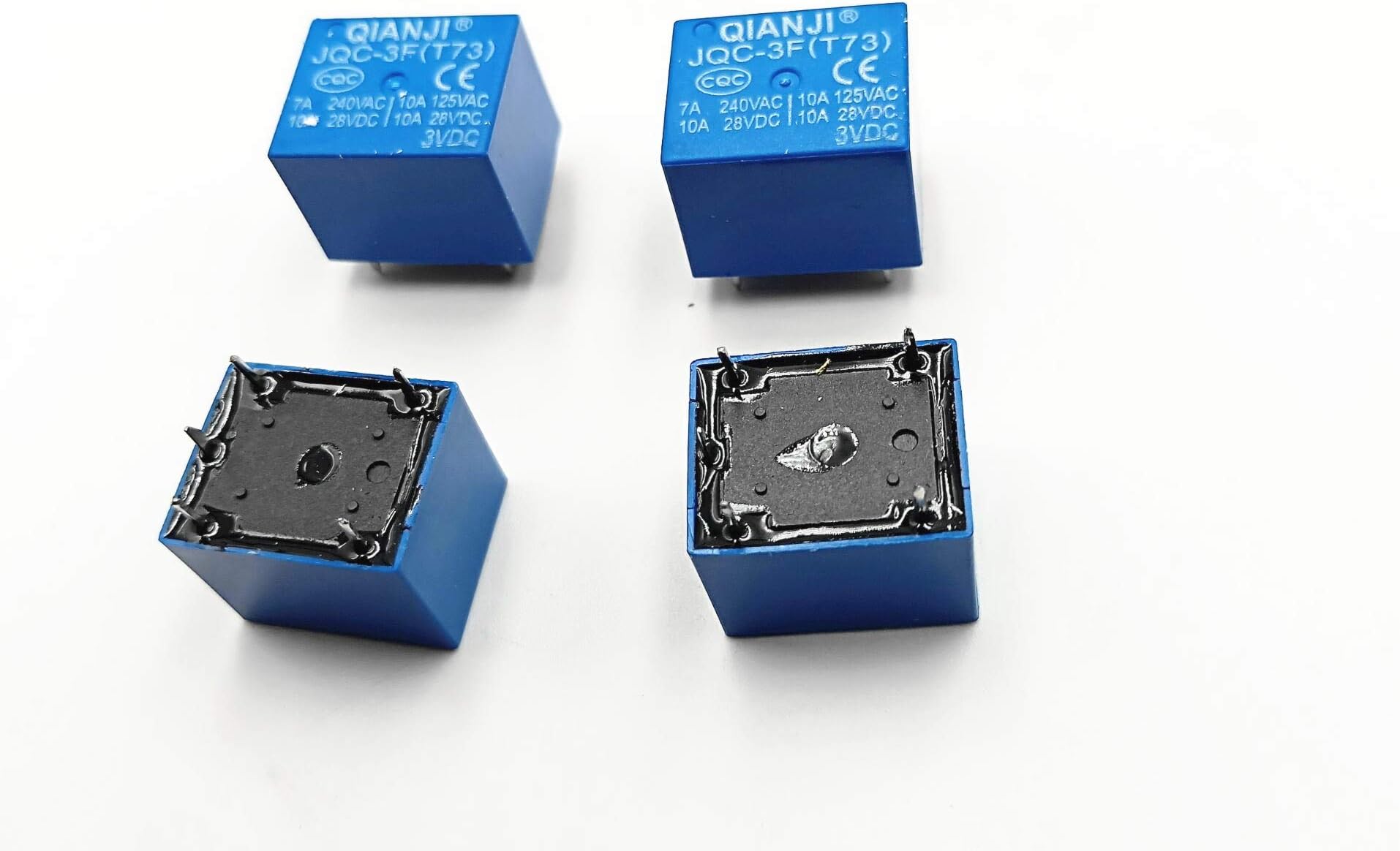 General Purpose Relay 10 pcs DC 3V Coil 5 Pins SPST Power Relay JQC-3F