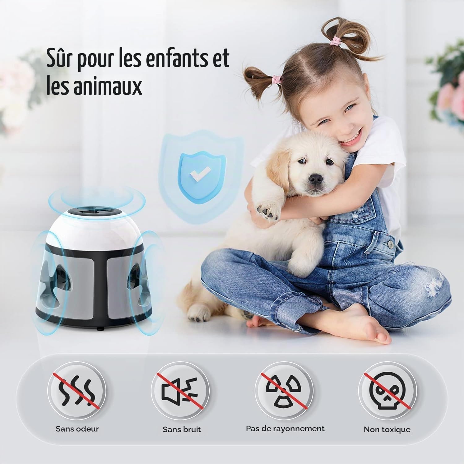 Professionnel Ultrasons Souris à Ultrasons et Rats 360 °, Appareil Répulsif Ultrasons Anti Rongeur Les et la Rats, Souris, Campagnols et Loirs