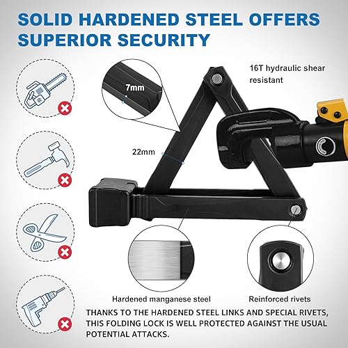 Miniatura 5 de Cerradura compacta plegable para bicicleta, resistente antirrobo, con 3 llaves y soporte, ligera para bicicleta de carretera, bicicleta de montaña,