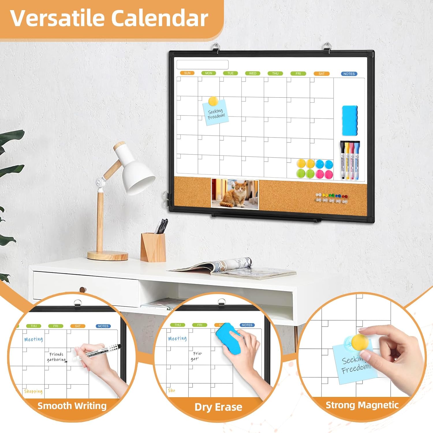 Aazon.co: Dry Erase Calendar Whiteboard For Wall, WALGLASS 24" X 18 - View #8