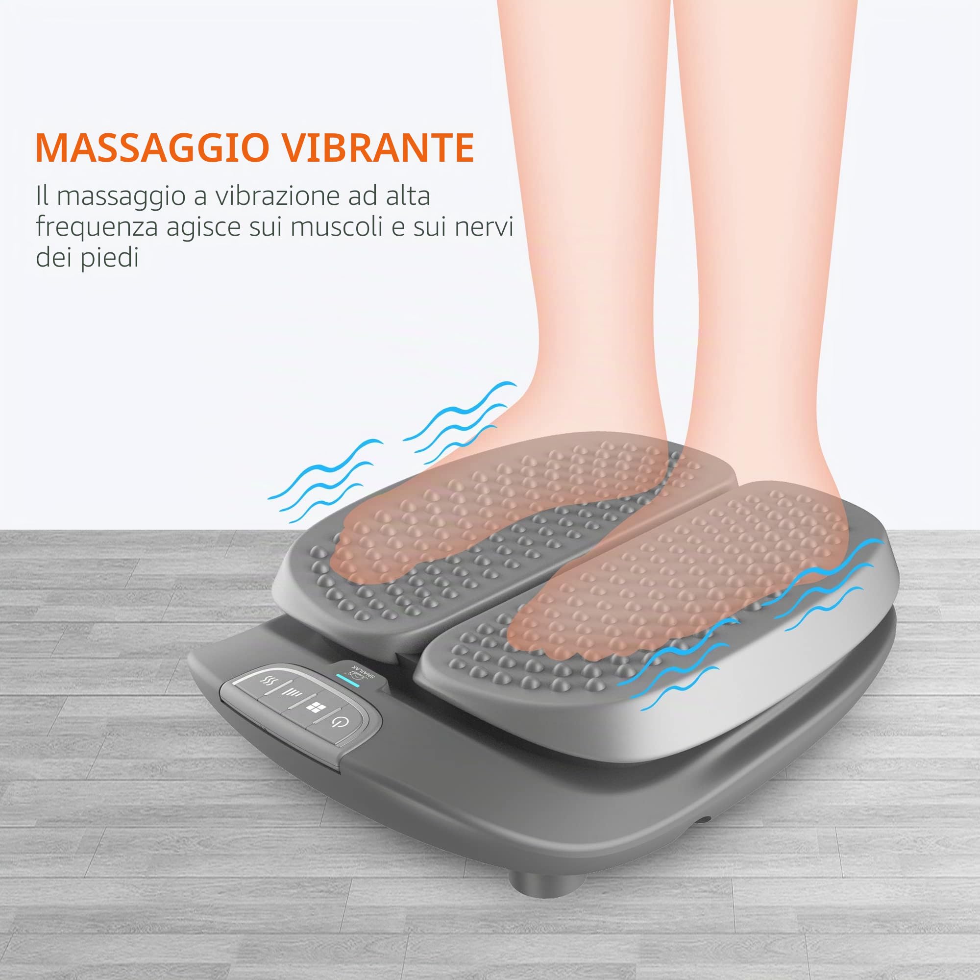 Snailax Massaggiatore per piedi con calore, massaggiatore per piedi con vibrazione, 2 in 1, scaldapiedi con 5 modalità di massaggio, regali calore casa
