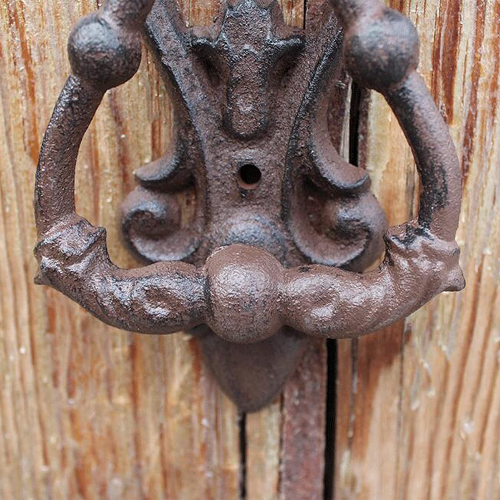 Battente per Porta Antico in Ghisa, Maniglia per Porta Del Cortile in Legno in Stile Country Americano, Accessori per Porte Creative