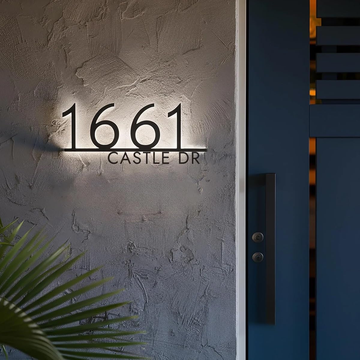 Targhette Personalizzate Illuminate Con Numeri Civici Per Esterni, Targhette Personalizzate Con Numeri Civici Per Porte Da Appendere Alla Parete, Targhe 3D In Acrilico Con A LED(18in)