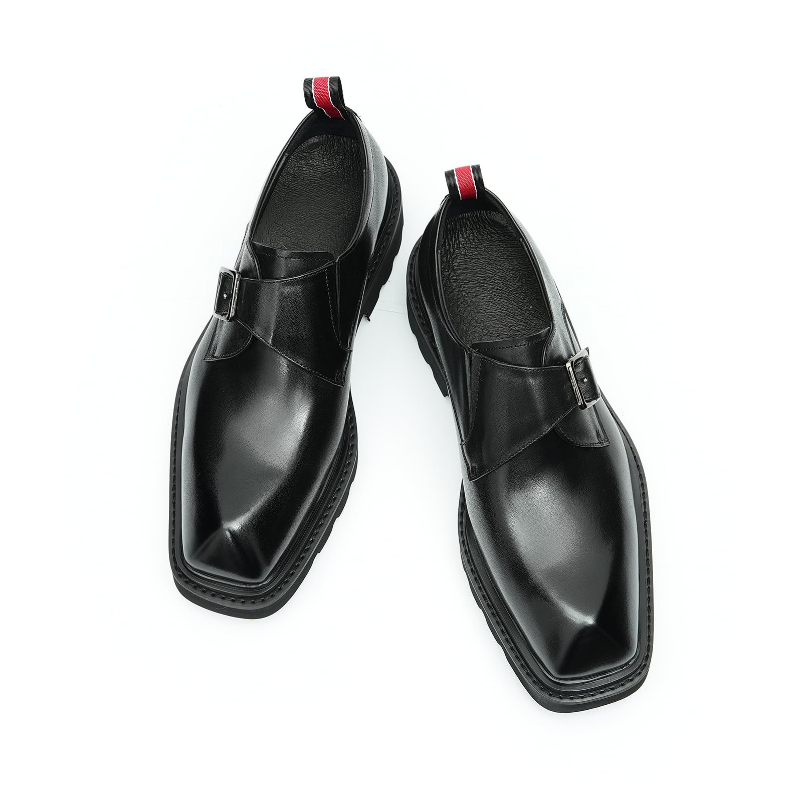 Générique Chaussures Semelles Epaisses Respirantes en Cuir Véritable pour Hommes Chaussures à Boucle Affaires Décontractées