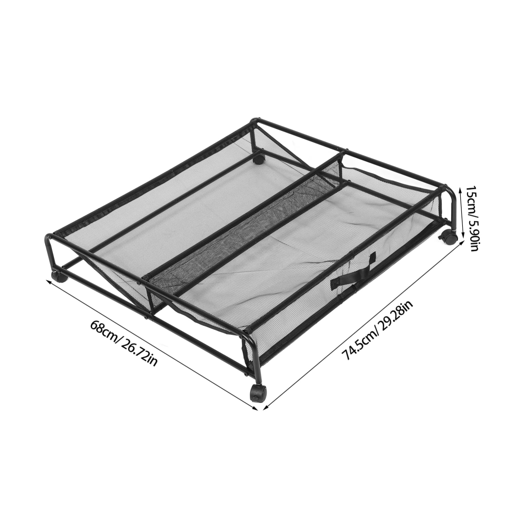Mobestech Scarpiera Sotto Letto con Ruote, Organizzatore in Ferro Argento | Contenitore in Plastica Riutilizzabile, Supporta Peso Elevato, Movimento Agevole e Salvaspazio per Camera