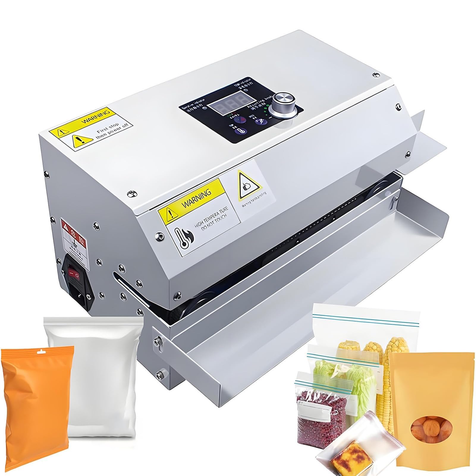 Sigillante continuo automatico della banda con la temperatura e la velocità regolabili per la sigillatura commerciale del sacchetto di plastica