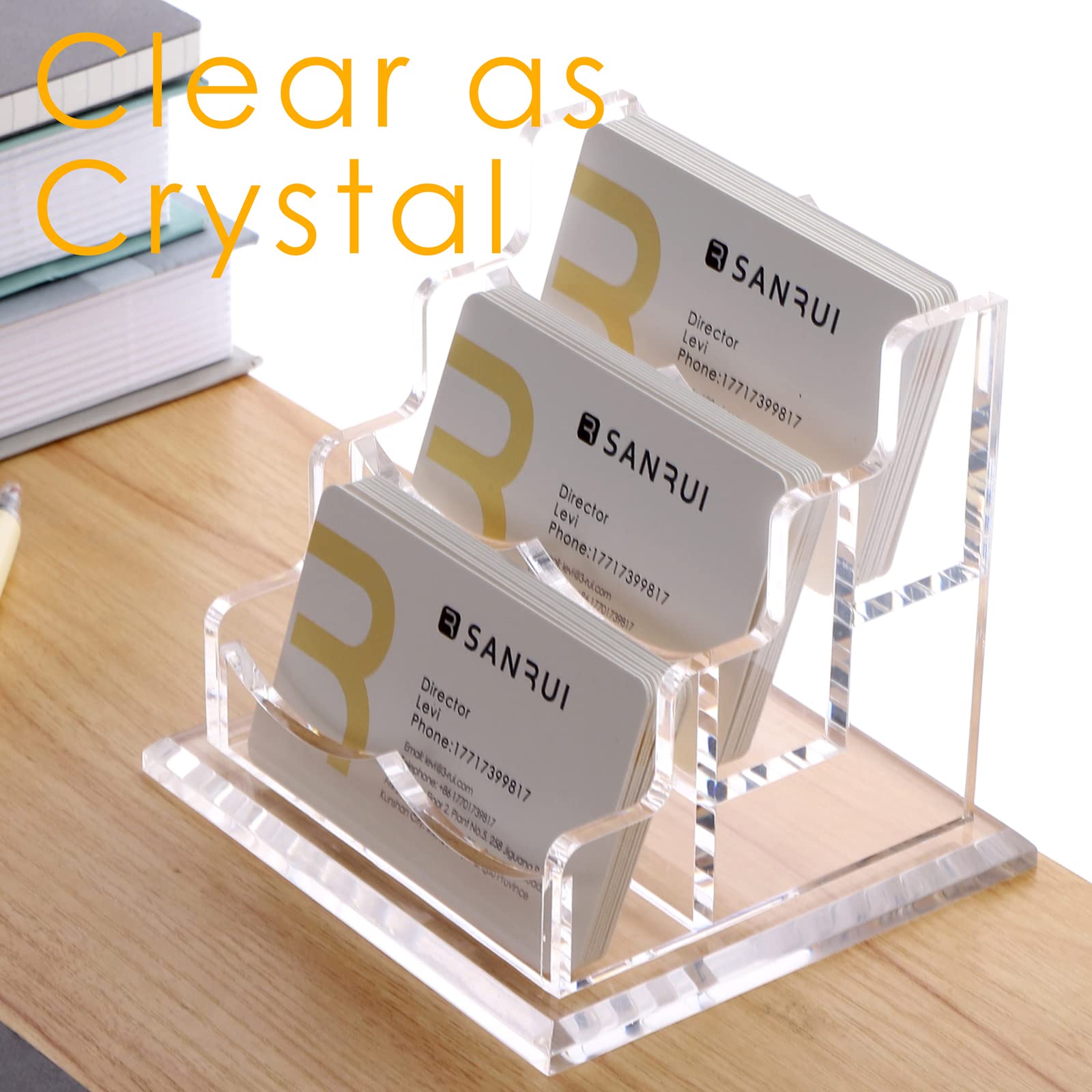 Veemoon 2pièces Porte-cartes De Visite Transparent Acrylique