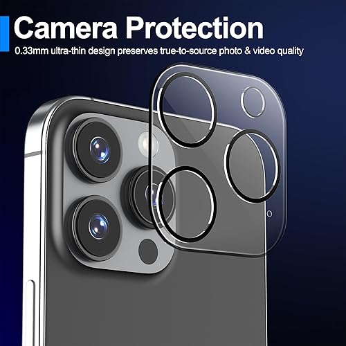 Miniatura 39 de Ailun Paquete de 2 protectores de pantalla para iPhone 12 Pro Max [6.7 pulgadas] + 2 protectores de lente de cámara, película de vidrio templado