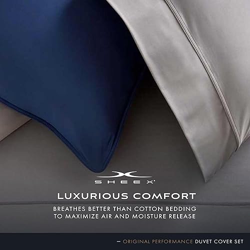 Miniatura 5 de SHEEX - Juego de funda de edredón de rendimiento original de enfriamiento, funda de edredón ligera tamaño king con 2 fundas de almohada tamaño king,