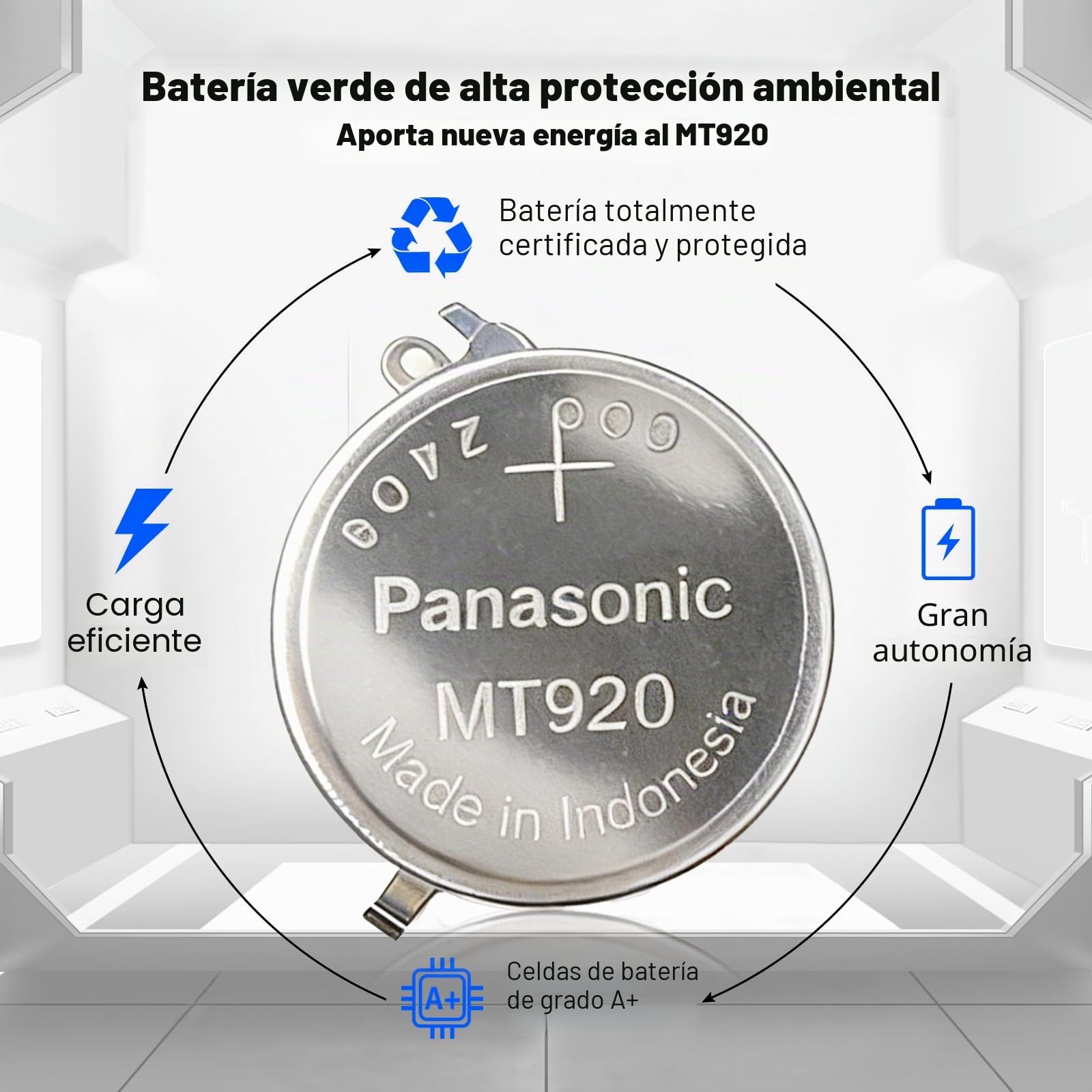 Batería de repuesto MT920 compatible con 3023-5MY 30235-5MZ SL920 TC920S 5M22 5M23 5M25 5M42 5M43 5M45 5M47 5M54 5M62 5M63 5M65 5S222 7M22. Batería cinética de condensador YT52 YT57 YT58