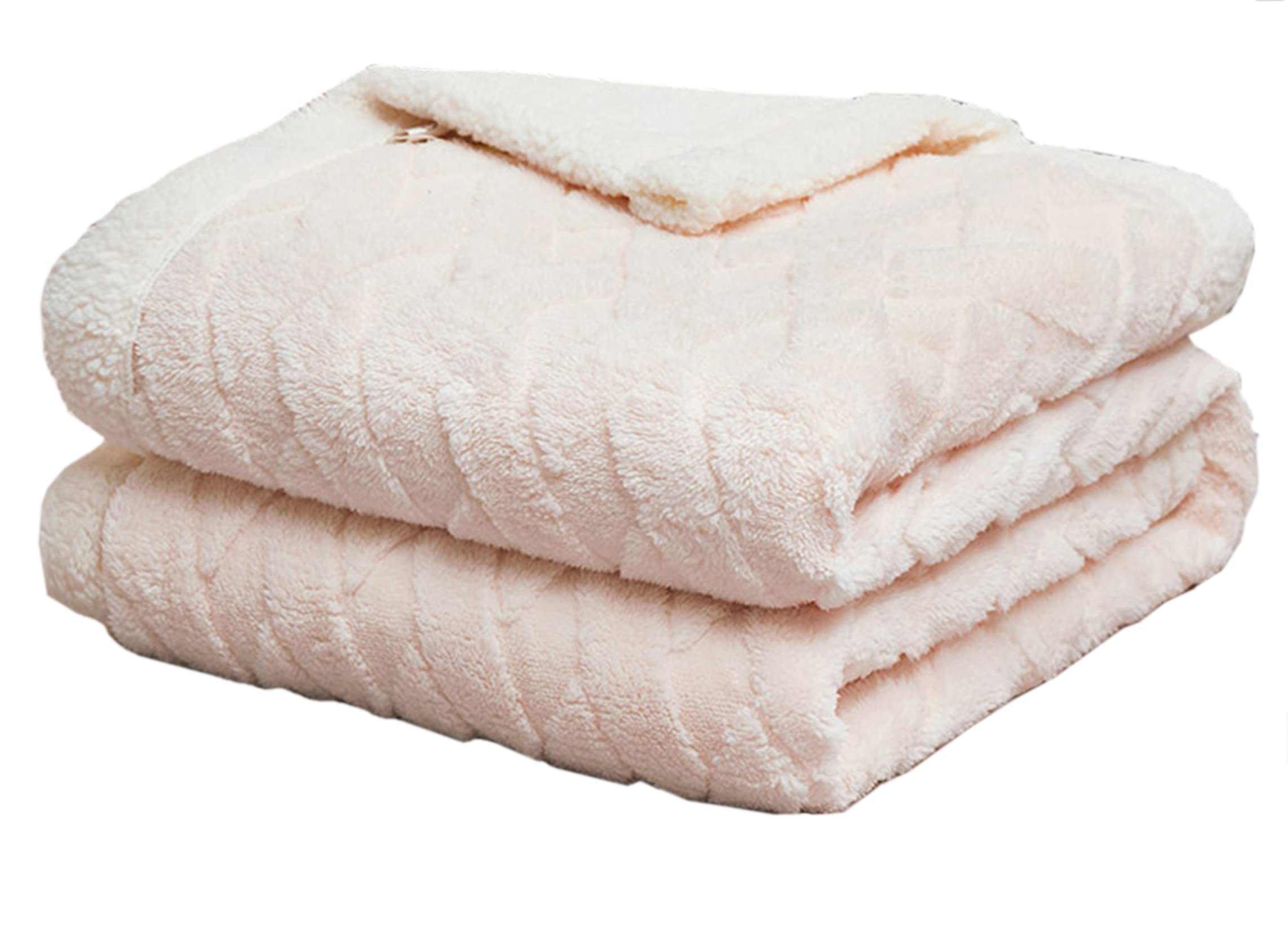 Couverture douillette en sherpa plaid canapé couvre-lit polaire super chaude beige