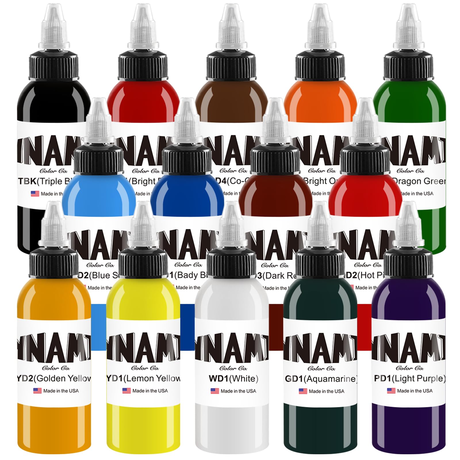 Tinta de color, tatuaje, tatuaje de 14 colores, tinta de color ultra brillante, tinta de tatuaje de patrón de color (30 ml)
