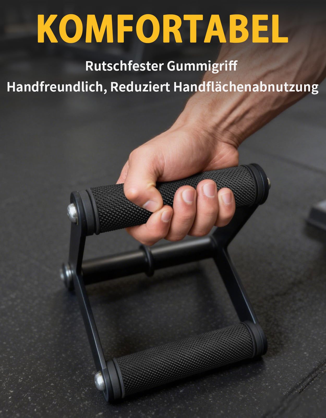 Kabelzug Aufsatz Set, Rutschfester Gummigriff Latzug Zubehör für Seilzugsystem, Kabelzug Griffe Set für Fitnessstudio