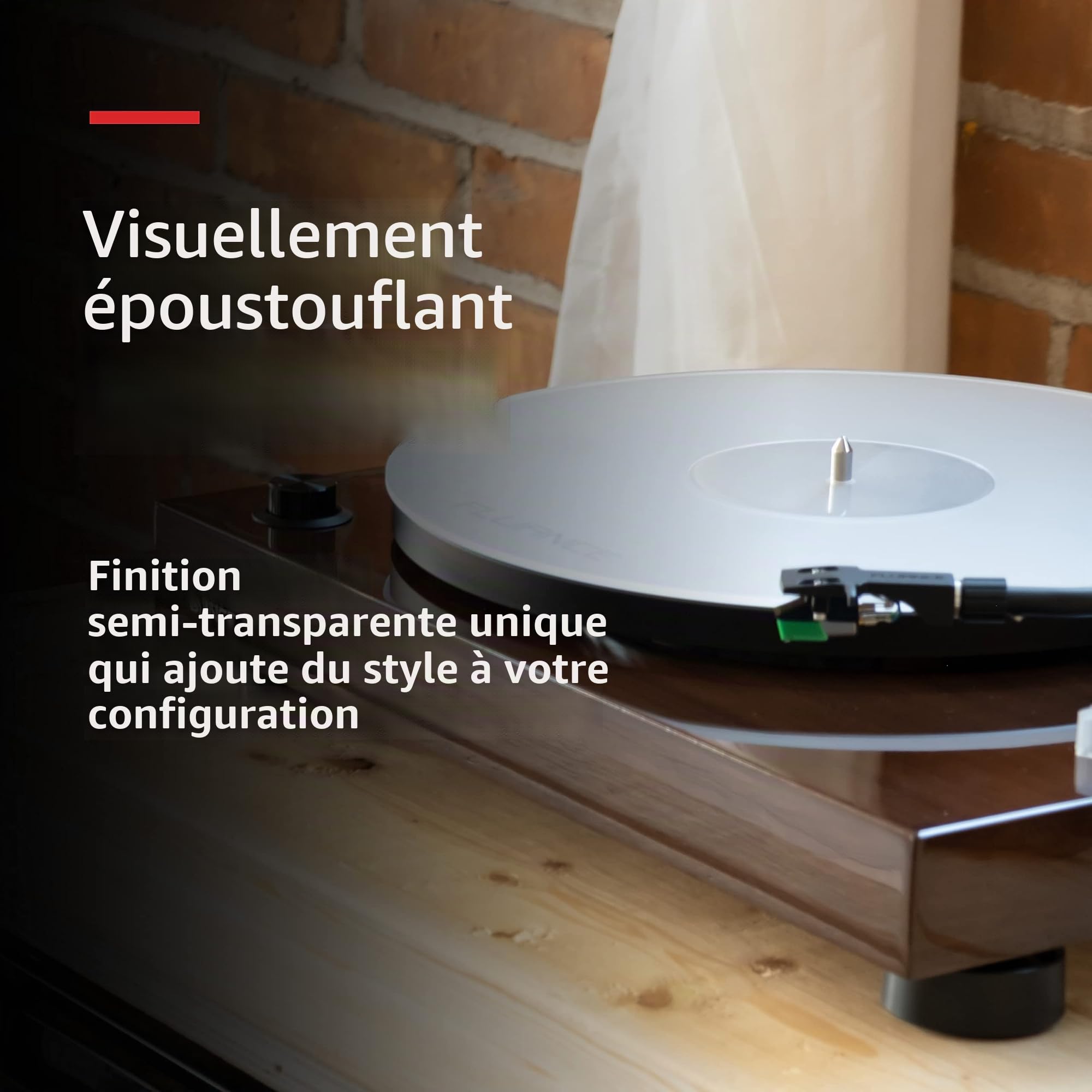 Fluance Tapis de plateau en acrylique pour platines – Réduit les vibrations pour une meilleure clarté sonore pour la lecture de disques vinyles, antistatique, usiné avec précision, compatible avec les