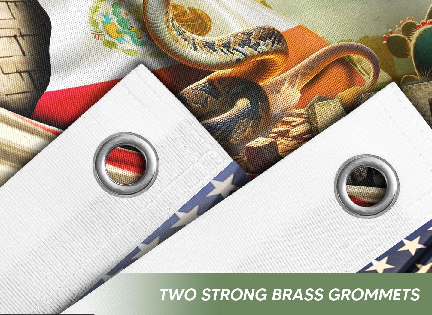 Mexican And American Flags, Large Mexican Flag, Us Mexico House Flags, 3x5 Double Sided Usa Mexico Flag, Brass Grommets 5 (3x5ft) - Image 5