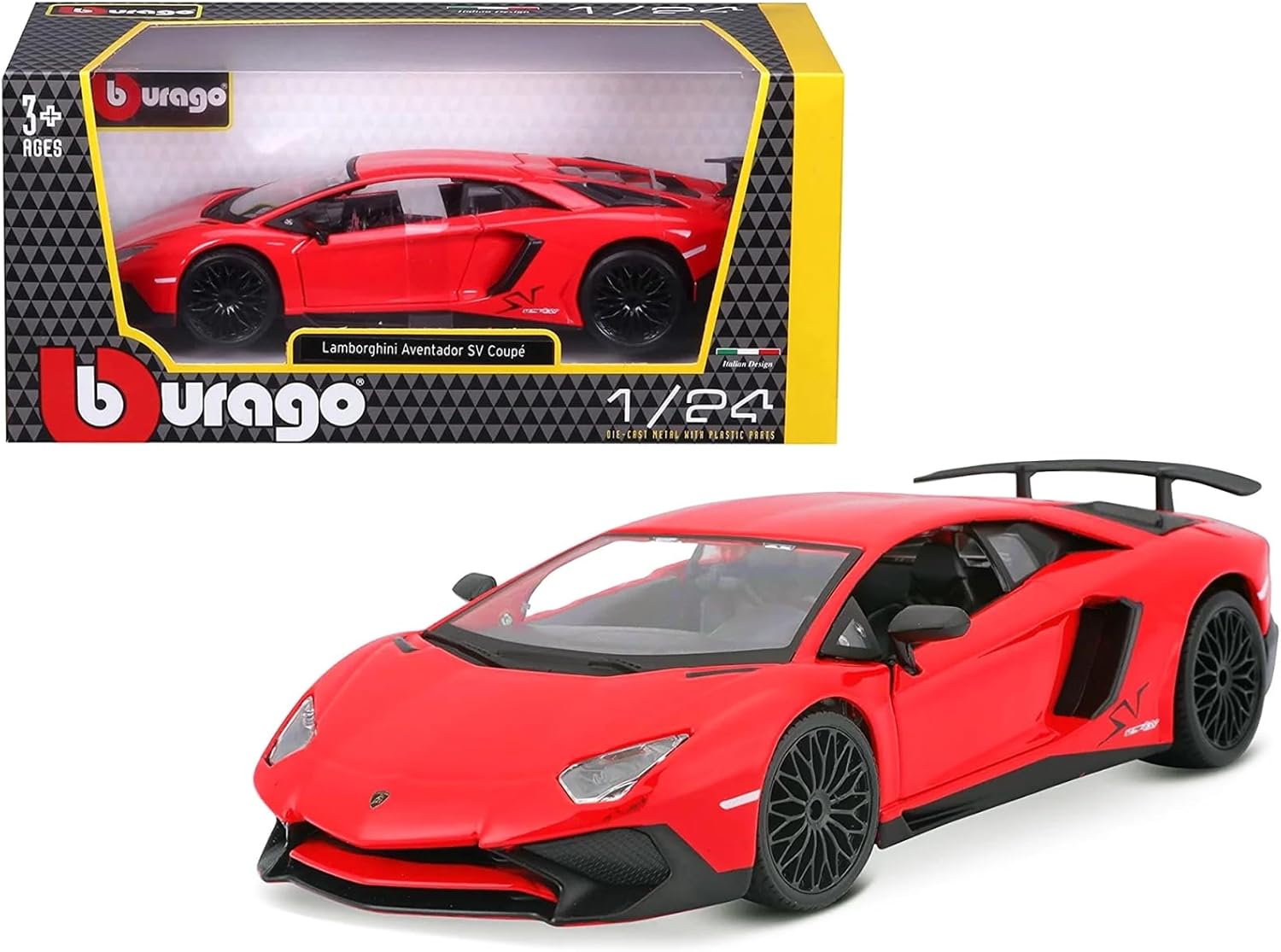 Bburago Lamborghini Series Model Collection Diecast Metal Car 1:24 (Sian FKP 37 Red)