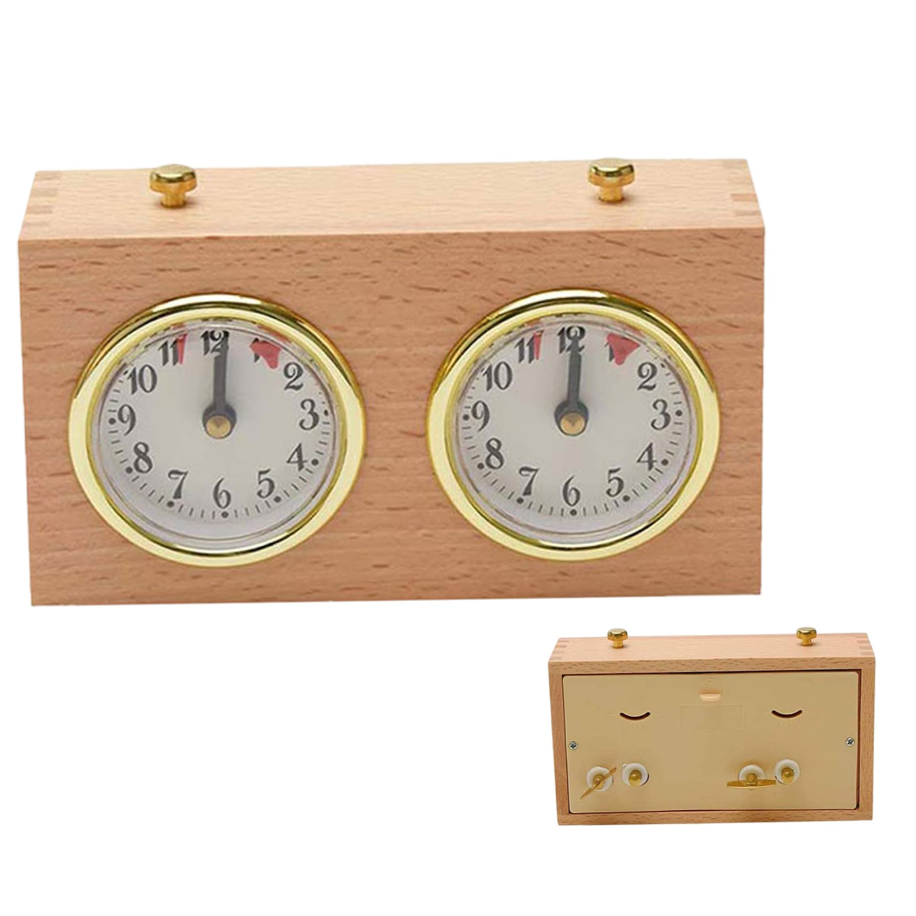 Zegar szachowy zegar szachowy drewniany analogowy gra mechaniczny timer odliczanie w górę w dół na zawody, zabawki