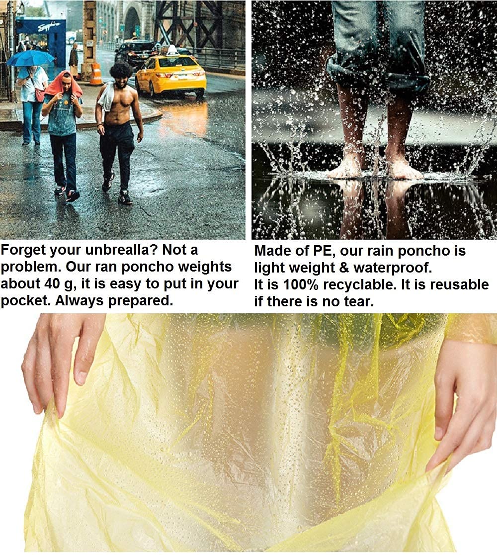 Buy Rain Ponchos for Adults Disposable Poncho for Disney World 20 Pack Panchos Rain Adult Bulk