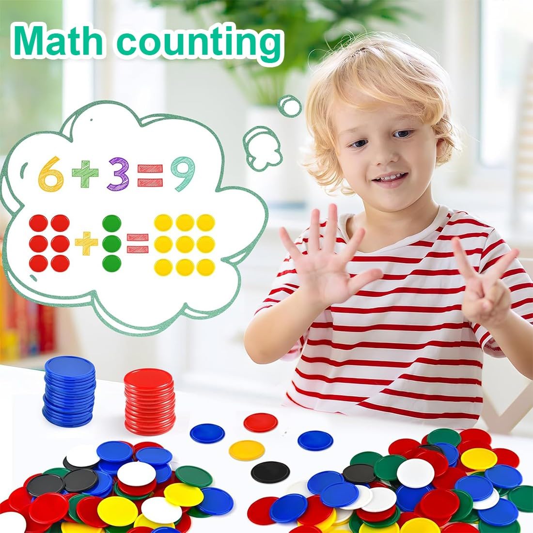 Gettoni Plastica, 100 Pcs 25mm Colorato Monete, Gettone Carrello Spesa o Supermercato, Token Autoscontro, Fiches per Giochi di Bingo e Matematica,