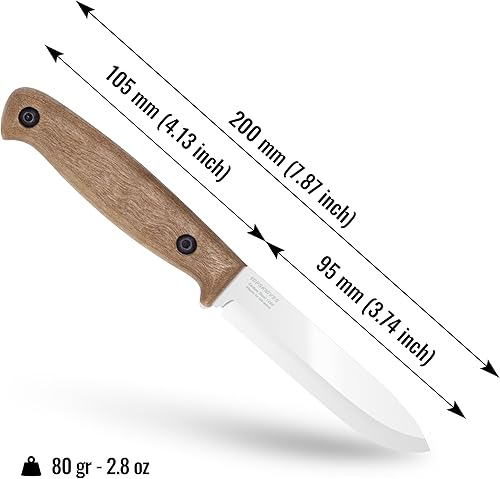 Vista 12 de BPSKNIVES BS1FT SSH - Cuchillo de hoja fija de espiga completa, cuchillo afilado de acero inoxidable con funda, cuchillo compacto de supervivencia
