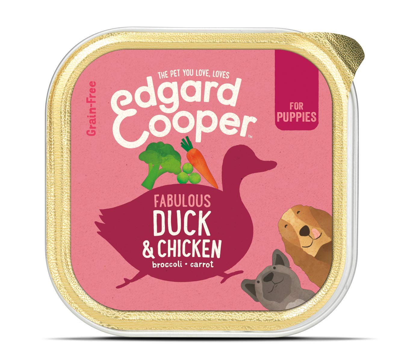 Edgard & Cooper Duck and Chicken Wet Food with Broccoli and Carrot for Puppies