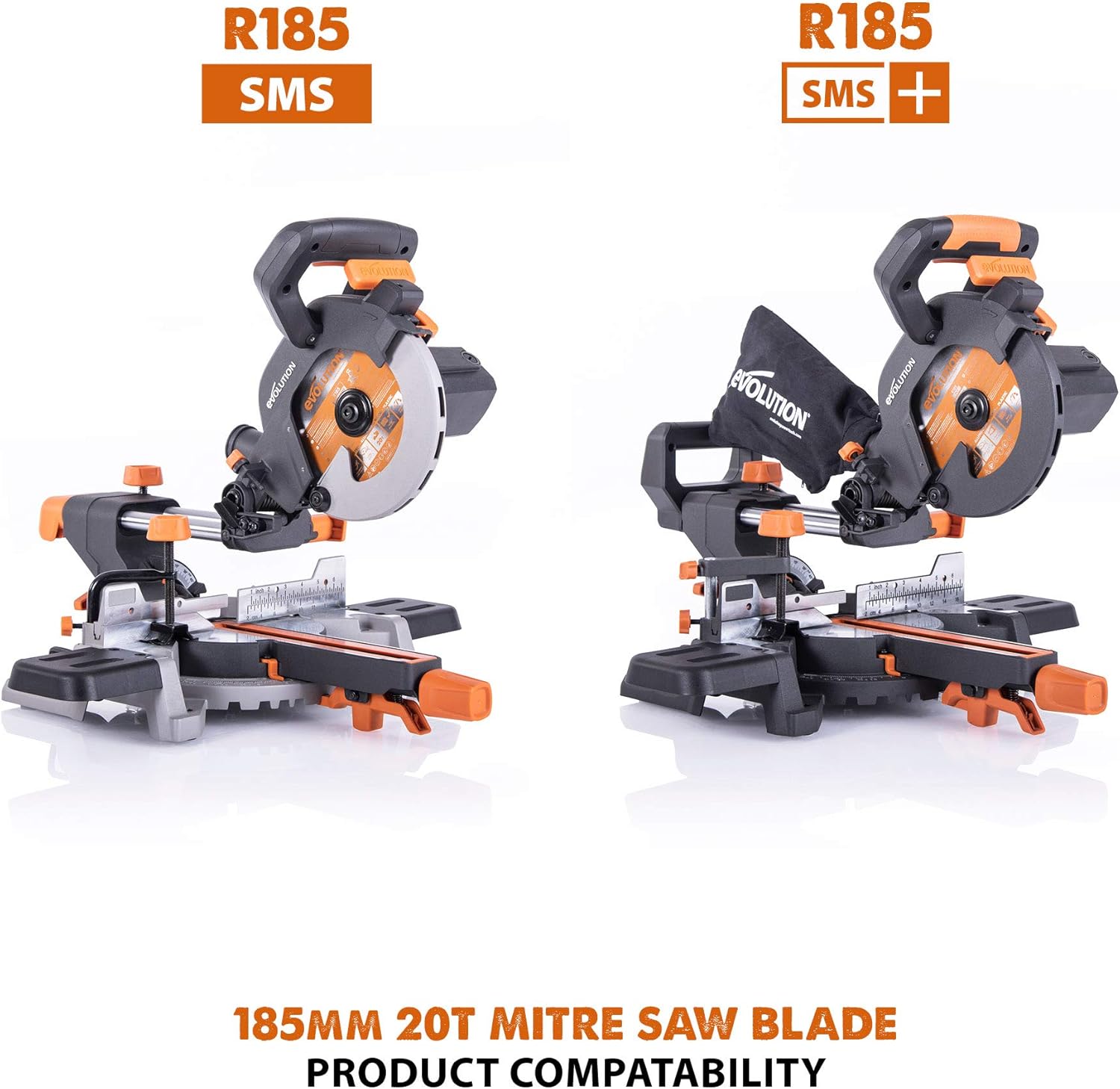 Evolution Power Tools R185TCT-20MS (Rage) TCT Blade Multi-Material Cutting Cut Steel Aluminium Plastic Wood (even with embedded nails) Virtually No Sparks or Heat, For Miter Saws, 24-Teeth, 7-1/4 Inch