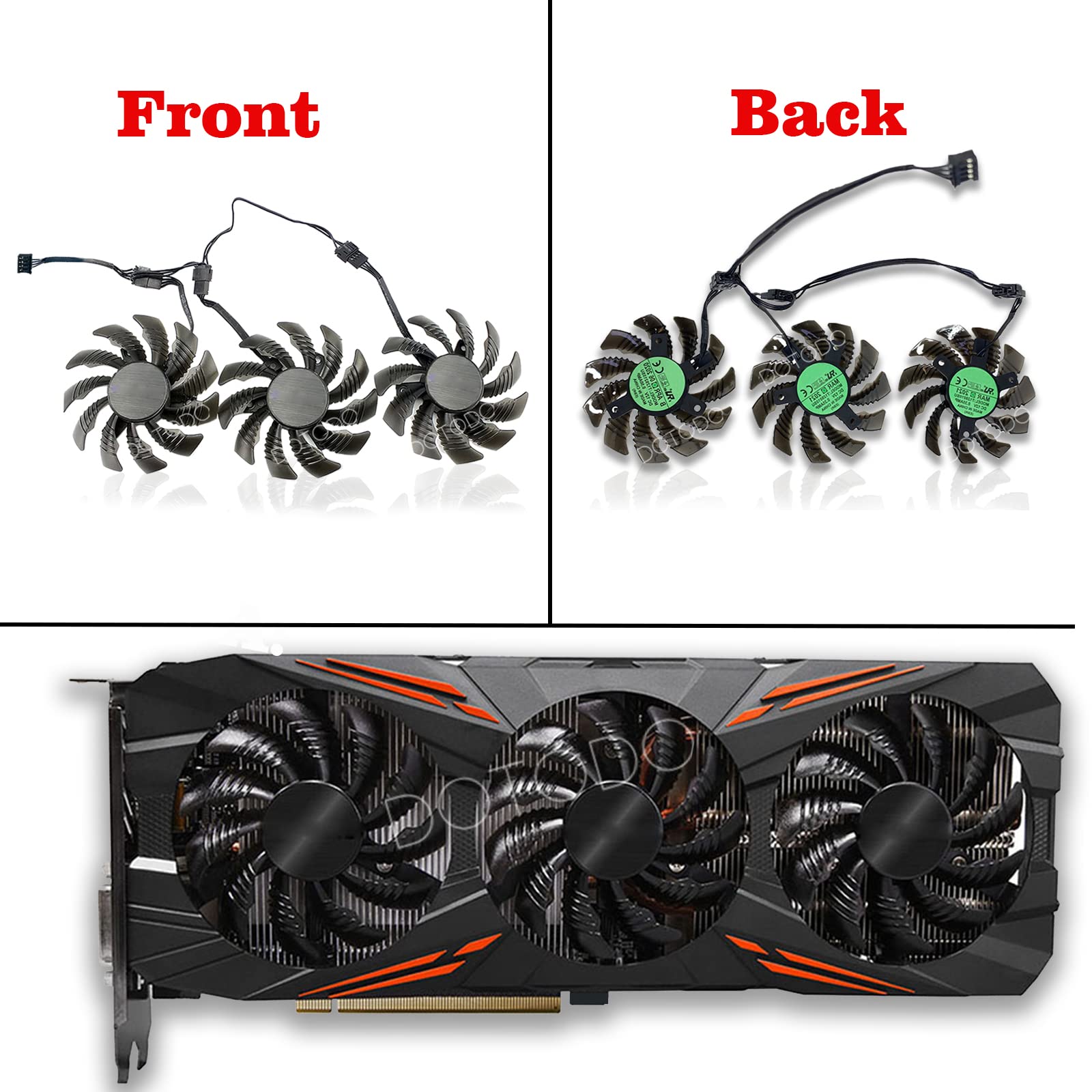 Ventilateur de refroidissement 75 mm T128010SU 0,35 A pour Gigabyte AORUS GTX 1080 1070 Ti G1 Gaming Fan GTX 1070Ti G1
