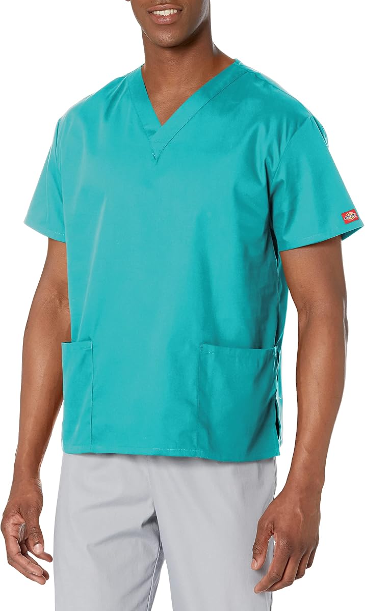 Dickies EDS Signature Scrubs Tops For Women V-Neck Modern Classic Fit2XL | 3 Functional Pockets, Soft Brushed Poplin Fabric, Interior Knit Pocket, Side Vents, Easy-Care Design, Durable