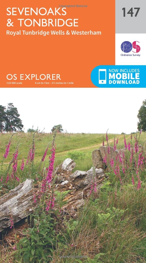 Sevenoaks & Tonbridge Map | Royal Tunbridge Wells & Westerham | Ordnance Survey | OS Explorer Map 147 | England | Walks | Hiking | Maps | Adventure