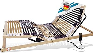 Matratzen Perfekt Elektrischer Lattenrost 90x200 cm Fertig montiert 42 Leisten 7 Zonen 8 cm Höhe 2 Motoren bis 200 kg belastbar Netzfreischaltung Härtegradverstellung Notabsenkung