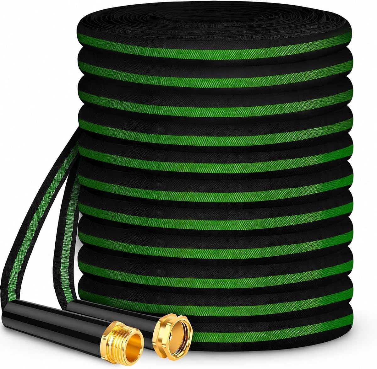 Toolasin Garden Hose 50FT, Lightweight Water Hose with 3/4", Non-Expanding, Potable, Easy Storage, Portable and Flexible Kink-Free PVC Inner Core, 500 PSI Burst Strength Outdoor Hose for Garden, Green