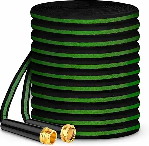 Toolasin Garden Hose 50FT, Lightweight Water Hose with 3/4", Non-Expanding, Potable, Easy Storage, Portable and Flexible Kink-Free PVC Inner Core, 500 PSI Burst Strength Outdoor Hose for Garden, Green