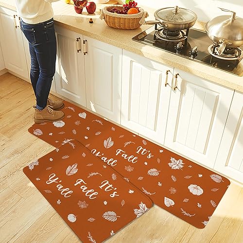 Miniatura 5 de Sabolny Thanksgiving Kitchen Runner Rug Mat, Bath Shower Bathtub Welcome Door Floor Mat, Washable Indoor Outdoor Throw Entry Area Rug Doormat It's