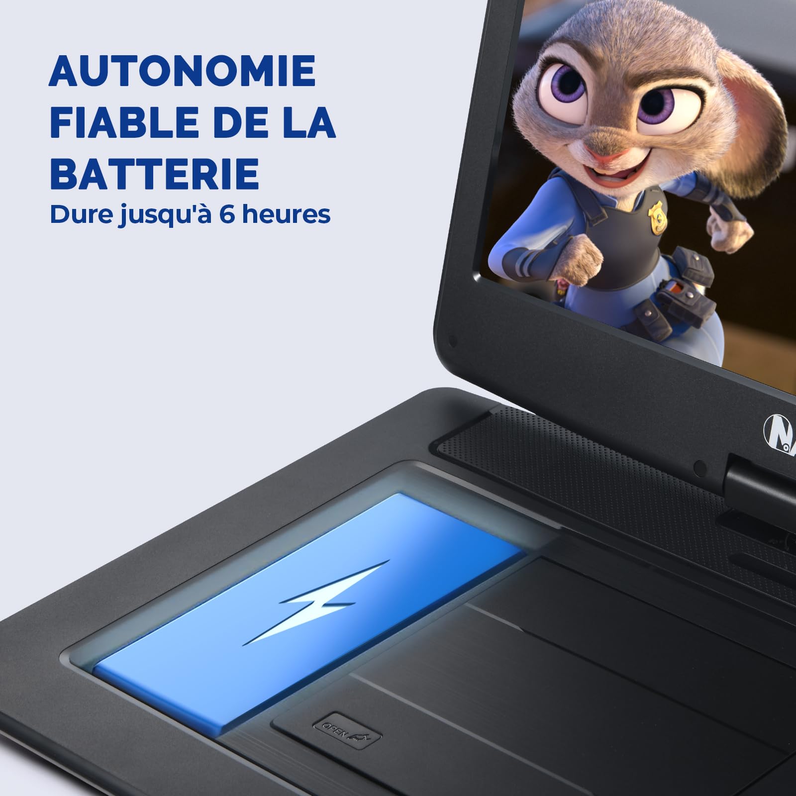 NAVISKAUTO 17,5'Lecteur DVD Portable Voiture, supporte HDMI Input, 1080P Vidéo Full HD, AV in/Out, Lecteur DVD Portable avec Sacoche de Transport Grand Ecran pour Enfant