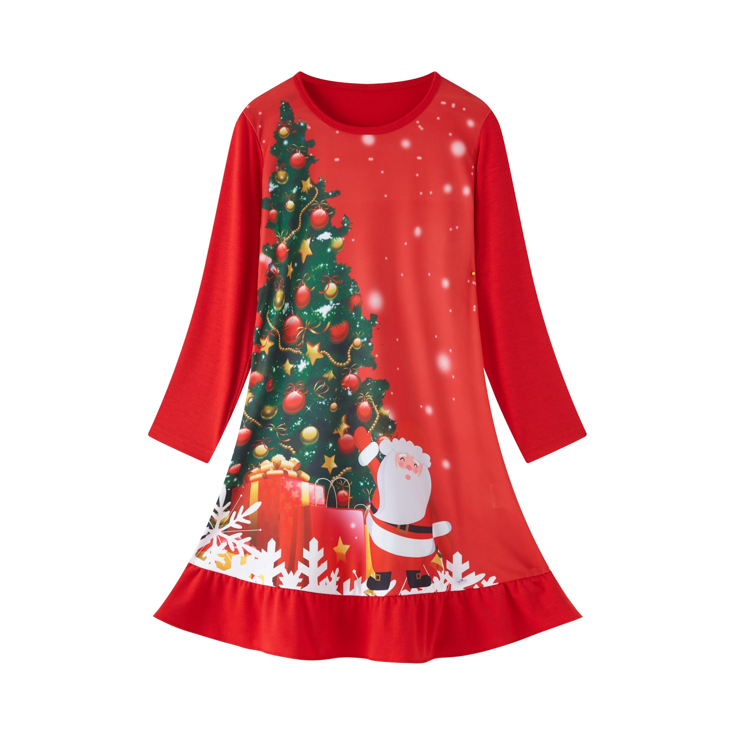 LOLPIP Mädchen Nachtkleider Weihnachten Nachtkleider Langarm