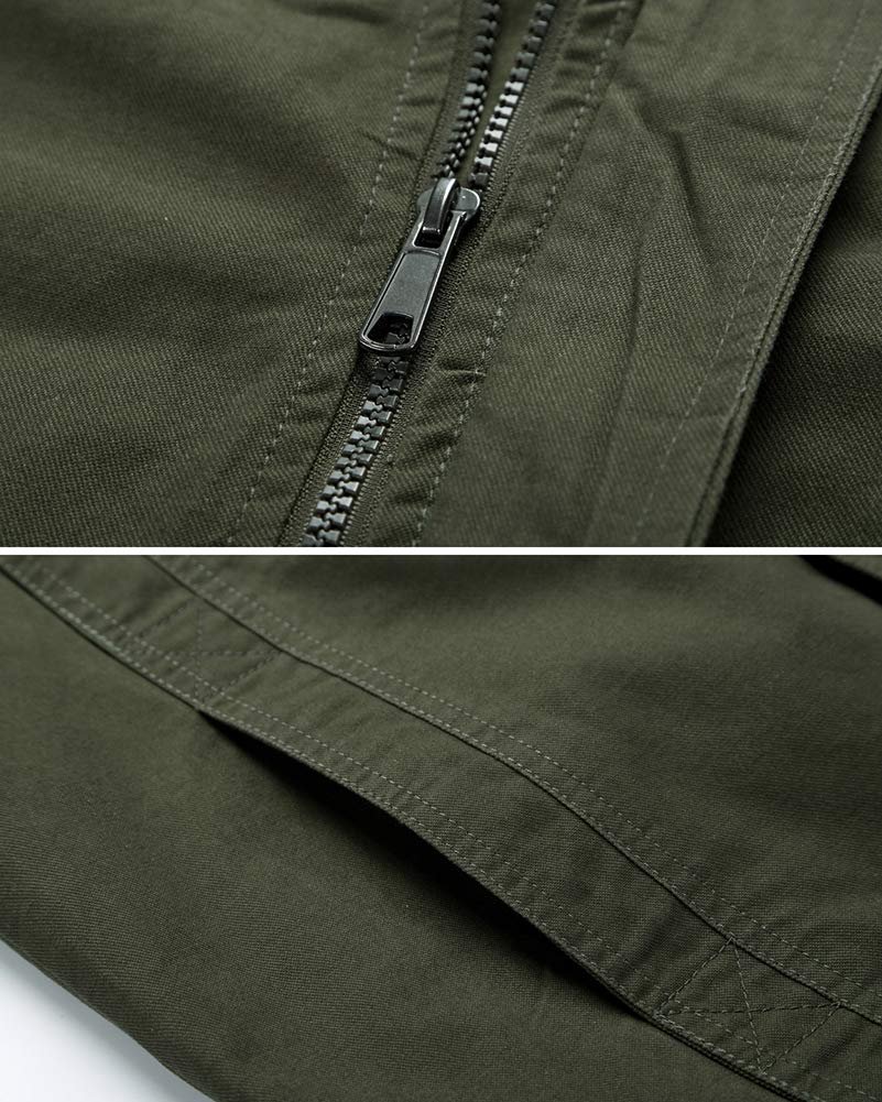 Chaqueta Militar Hombre Otoño Casual Abrigo Bomber Cazadora Slim Fit